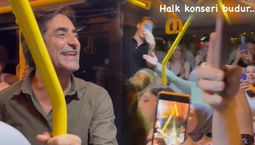 Mahsun Kırmızıgülden toplu taşımada konser