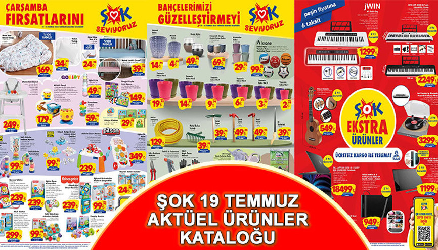 ŞOK 19-25 TEMMUZ AKTÜEL KATALOĞU 2023  | Kampanyalı bebek ürünleri, müzik aletleri ve bahçe bakım ürünleri satışa sunuldu