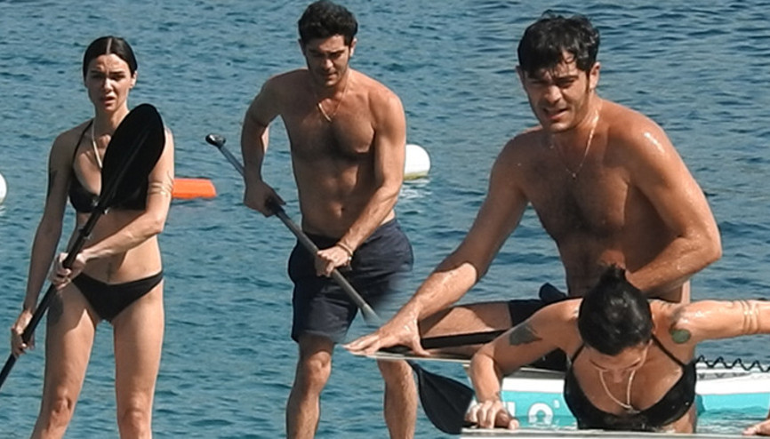 Birce Akalay ve Burak Denizin keyifli anları... Sörf acemileri