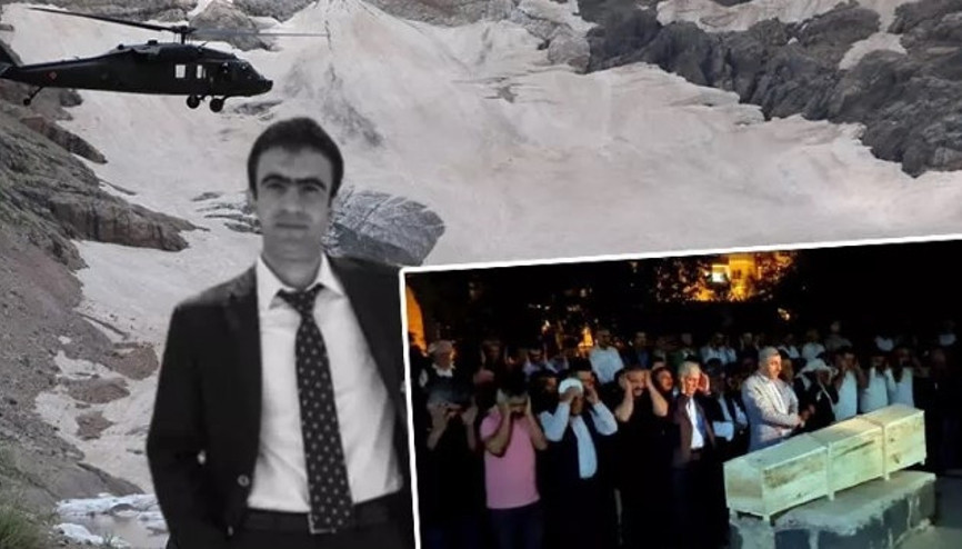 Hakkari’de kırılan buzulların arasında yaşamını yitiren öğretmen Mehmet Aydın, Cizrede son yolculuğuna uğurlandı