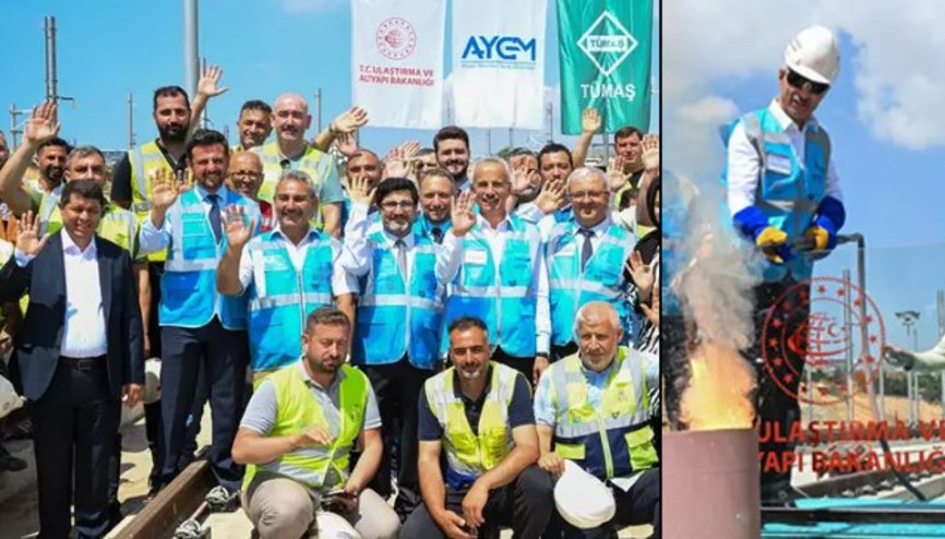 Bakan Uraloğlu, Gebze OSB - Darıca Sahil Metro Hattının ilk ray kaynağını yaptı