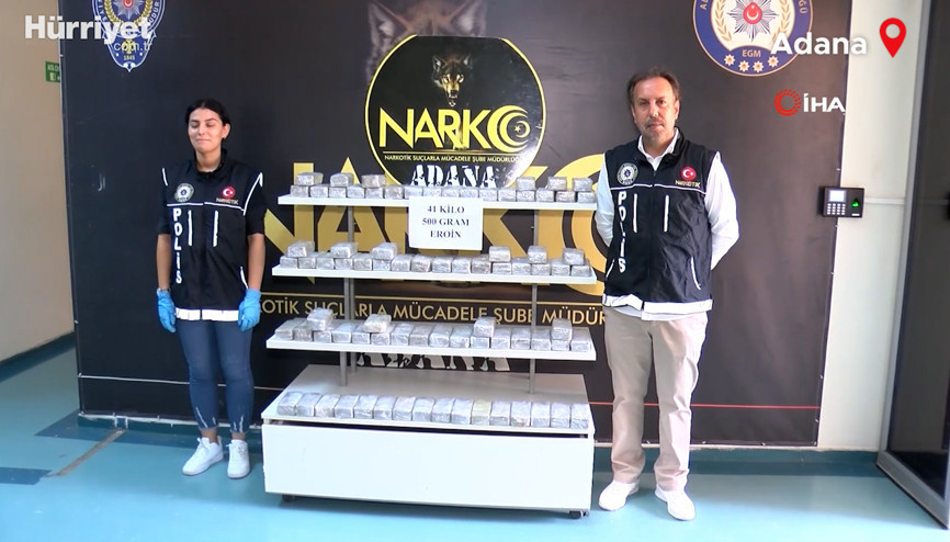 Adanada 41 kilo 500 gram eroin ele geçirildi