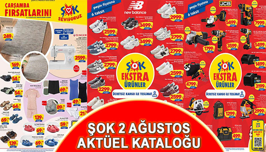 ŞOK 2 AĞUSTOS KATALOĞU SATIŞTA Çarşamba günü ŞOK’ta spor ve günlük giyim için ayakkabılarda büyük indirim