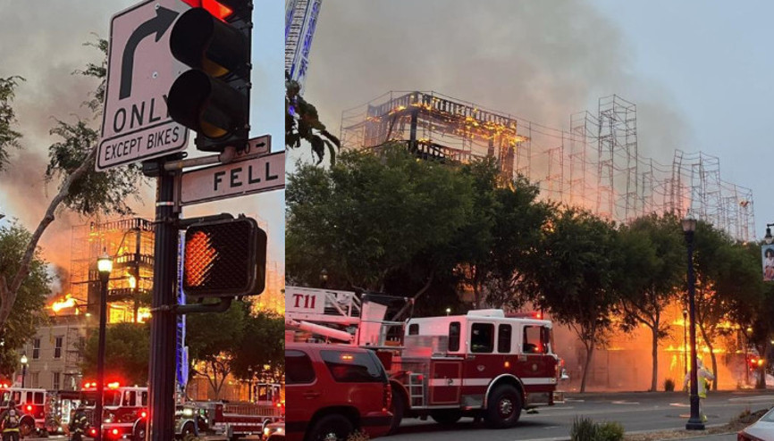 ABDde inşaat halindeki apartmanda yangın