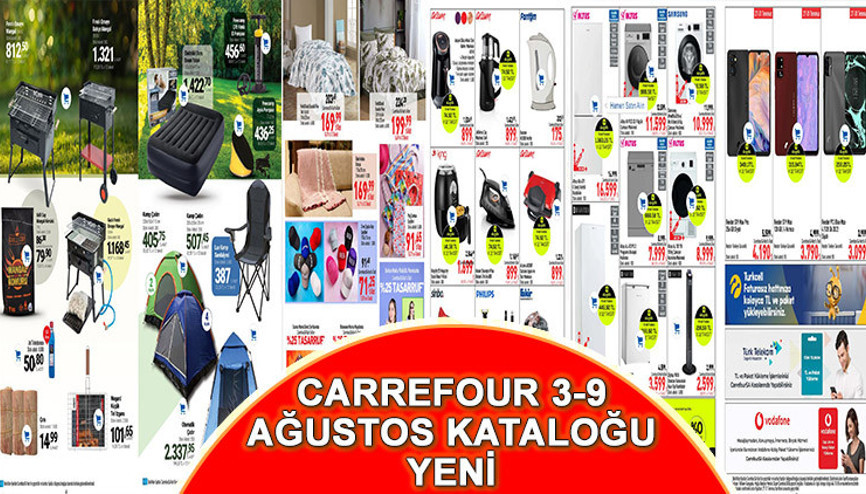 CARREFOURSA 5-9 AĞUSTOS KATALOĞU 2023 | Carrefour’da kamp malzemesi, mangal ürünleri, beyaz eşya ve otomatik çadır satışa sunuldu