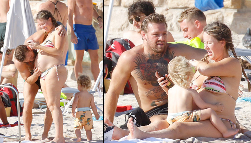 Kalabalık aile tatilde: Doğmamış bebeğe öpücük Kalabalık aile tatilde: Doğmamış bebeğe öpücük