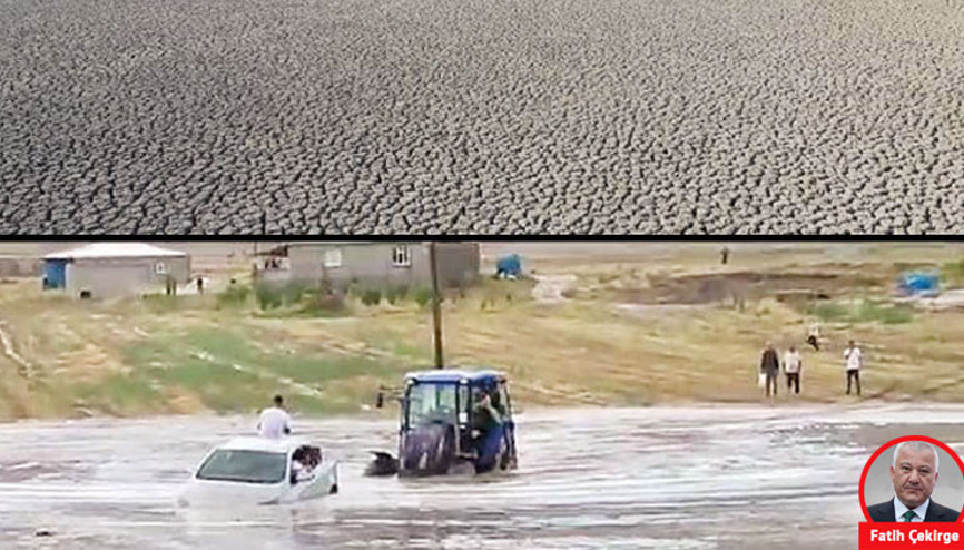 Bir tarafta göl kuruyor diğer tarafı sel vuruyor