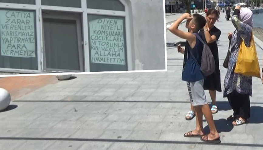 Tekirdağda apartman yönetimine kızınca pencereye astığı yazı şaşırttı