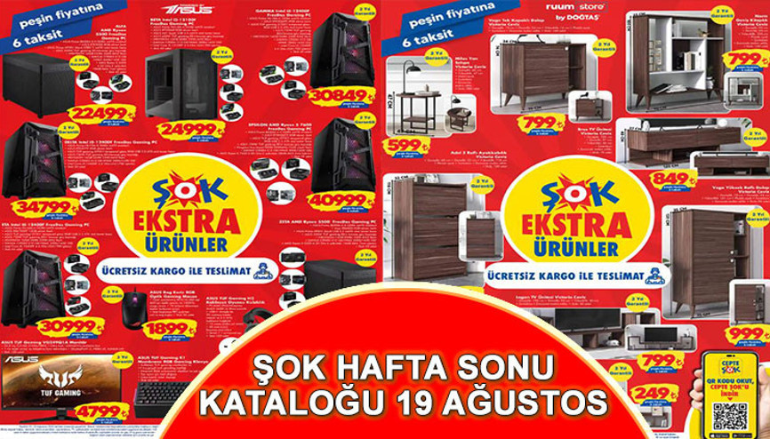 ŞOK 19 Ağustos Aktüel Kataloğu 2023:Yarın oyuncu ekipmanları bilgisayar, mouse, klavye, monitör ve ev dekorasyon ürünleri satışa sunuluyor ŞOK 19 Ağustos Aktüel Kataloğu 2023:Yarın oyuncu ekipmanları bilgisayar, mouse, klavye, monitör ve ev dekorasyon ürünleri satışa sunuluyor