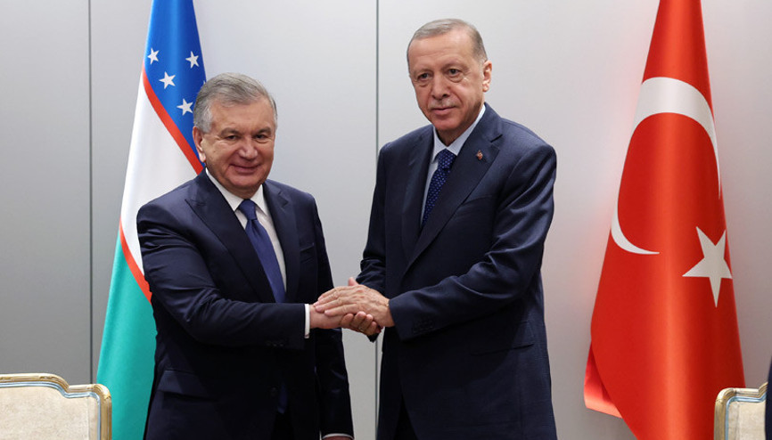 Cumhurbaşkanı Erdoğan, Özbekistan Cumhurbaşkanı Mirziyoyev ile görüştü