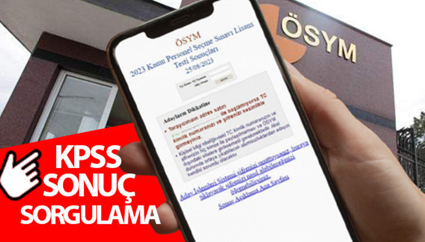 KPSS SONUÇLARI SORGULAMA (ÖĞRENME) EKRANI 2023 ais.sonuc.osym.gov.tr | 2023 KPSS ÖABT, GY-GK sonuçları açıklandı 3 cevap değişti, 1 soru iptal oldu... İşte ÖSYM Sonuç Açıklama Sistemi ekranı