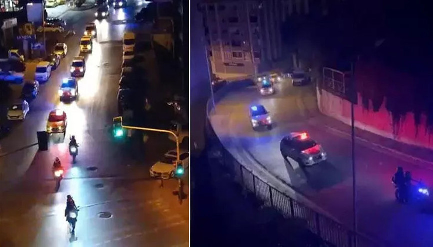 Kağıthanede polis ekiplerinden şehit Hakan Telli anısına araç konvoyu Kağıthanede polis ekiplerinden şehit Hakan Telli anısına araç konvoyu