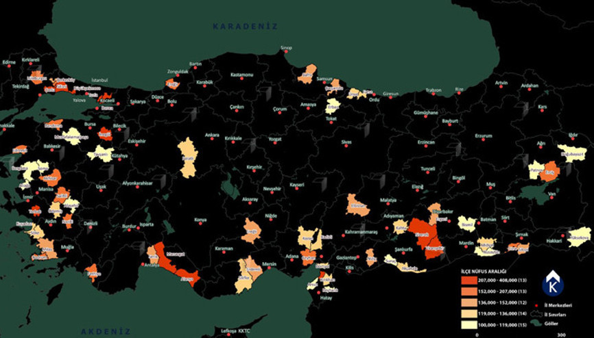 Konuşan haritalar belirledi: İşte il olma potansiyeli yüksek ilçeler