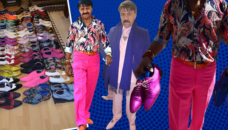 Aksaraylı gurbetçinin renkli kıyafet tutkusu