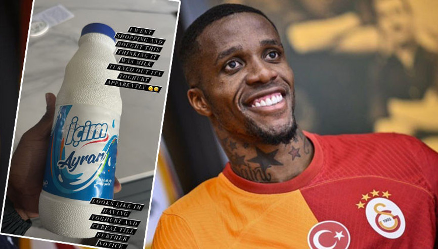 Galatasarayın yıldızı Wilfried Zaha süt almak isterken ayran aldı, onu da yoğurt sandı
