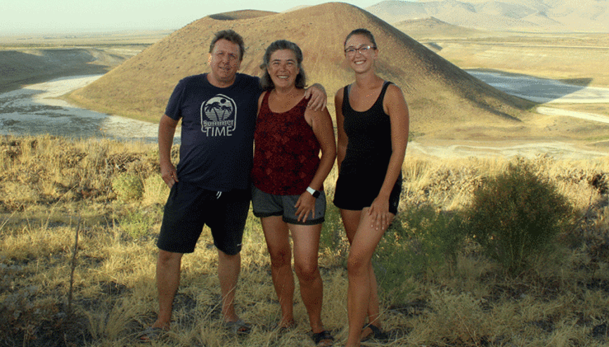 Alman turist aile, Meke Gölü’nde