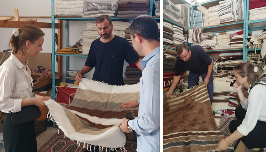Alman moda tasarımcısı, Siirt’in tiftik battaniyesini inceledi