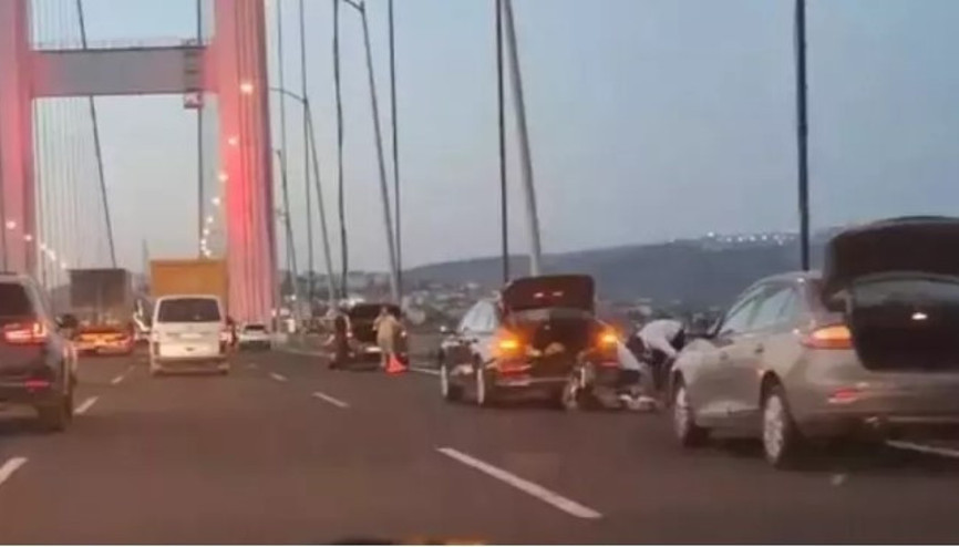 Osmangazi Köprüsünde çok sayıda aracın lastiği aynı anda patladı