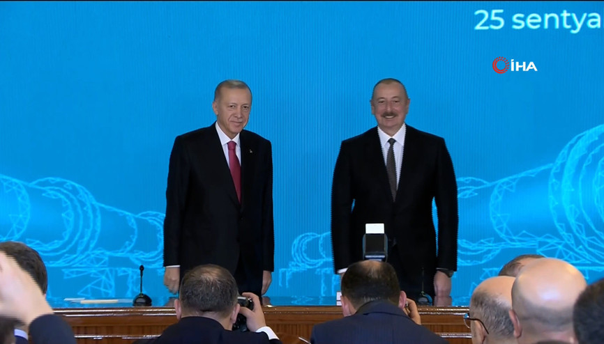 Cumhurbaşkanı Erdoğan ile Aliyev, Iğdır-Nahçıvan Doğal Gaz Boru Hattının temelini attı