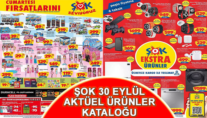 ŞOK 30 EYLÜL CUMARTESİ KATALOĞU BUGÜN SATIŞTA Akıllı saat çeşitleri, oyun konsolu, çamaşır makinesi satışa çıkıyor
