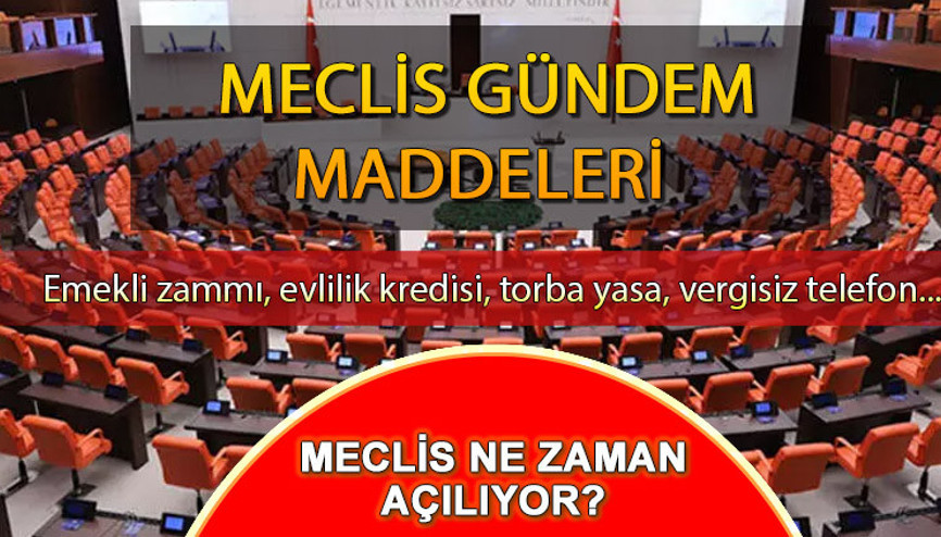 Meclis ne zaman, saat kaçta açılıyor TBMM yeni yasama dönemi gündem konuları neler Emekli zammı, memur maaşı, evlilik kredisi, vergisiz cep telefonu..