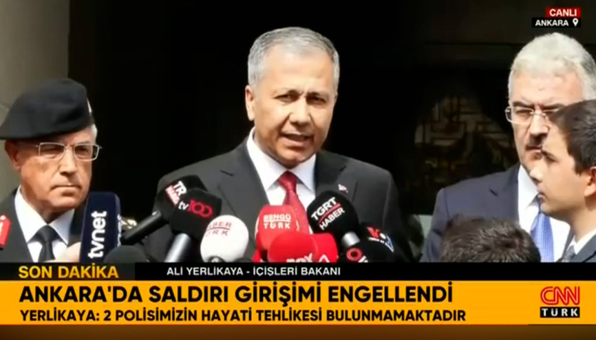 Bakan Yerlikayadan Ankaradaki saldırı girişimi ile ilgili açıklama
