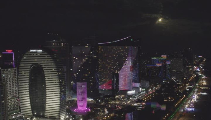 Batum’da meteorun düştüğü an dron ile görüntülendi