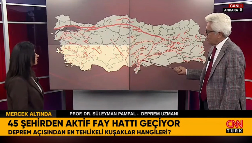 Türkiyedeki diri fay haritası güncellendi Deprem Uzmanı Prof. Dr. Süleyman Pampal en riskli yerleri sıraladı