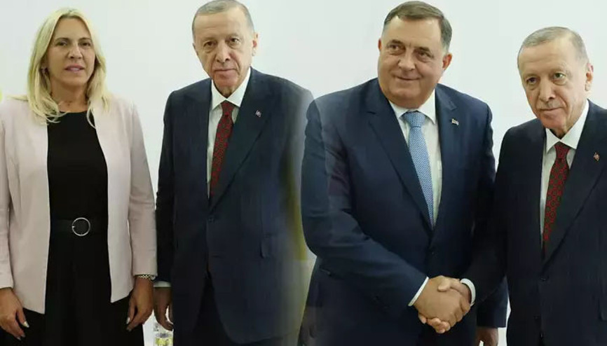 Cumhurbaşkanı Erdoğan, Zeljka Cvijanovic ve Milorad Dodik ile görüştü