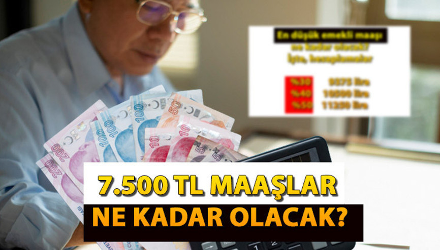 EN DÜŞÜK (7.500 TL) EMEKLİ MAAŞ ZAMMI NE KADAR OLACAK  2023-24 Emekli zammı hesaplama ekranı… Emekli maaş zammı son dakika gelişmeleri ve açıklamaları
