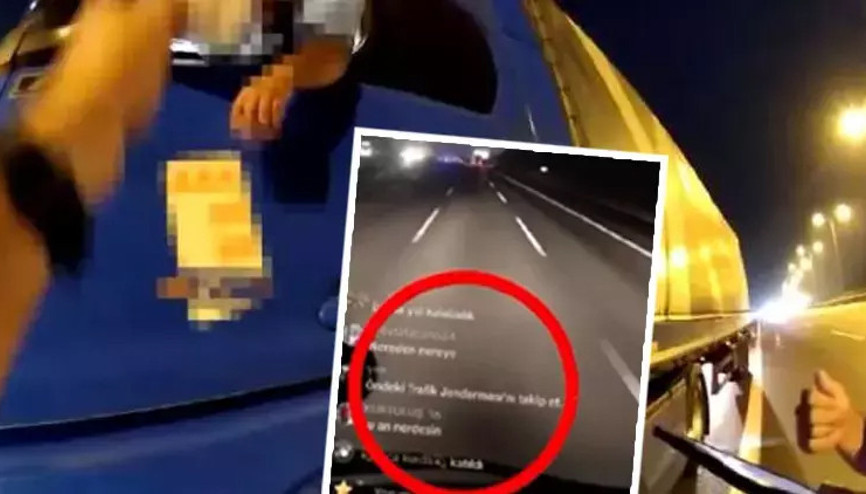 Seyir halinde canlı yayın yaptı; Jandarmadan kaçamadı