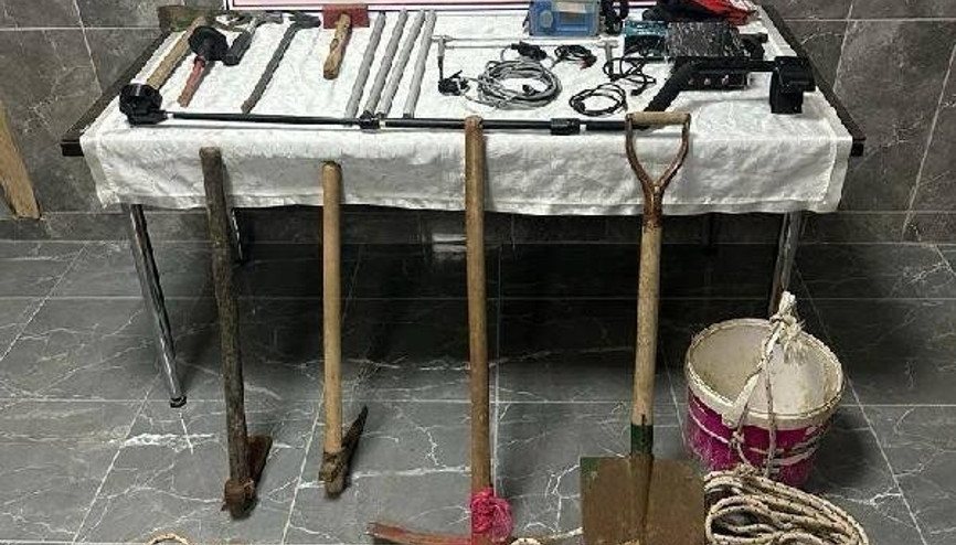 Elazığda kaçak kazı yapan 5 şüpheli yakalandı