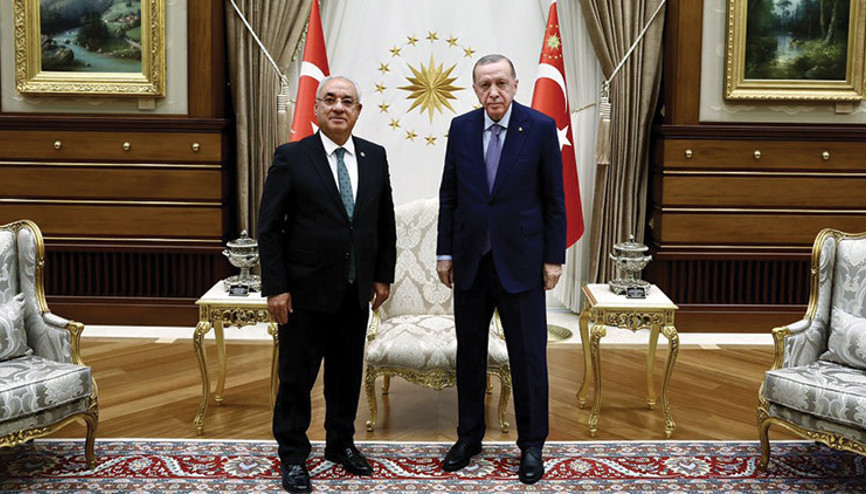 Cumhurbaşkanı Erdoğan, DSP Genel Başkanı Aksakalı kabul etti