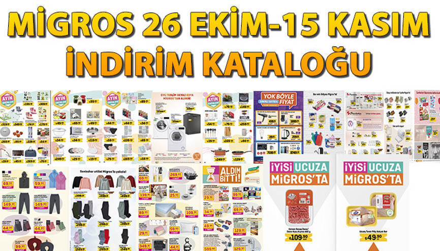 Migroskop indirimli ürünler listesi 27 Ekim-15 Kasım (KATALOG) | Migros’ta bu hafta bulaşık deterjanı, çamaşır suyu, tava-tencere çeşitleri, televizyon ve ve beyaz eşya satışta