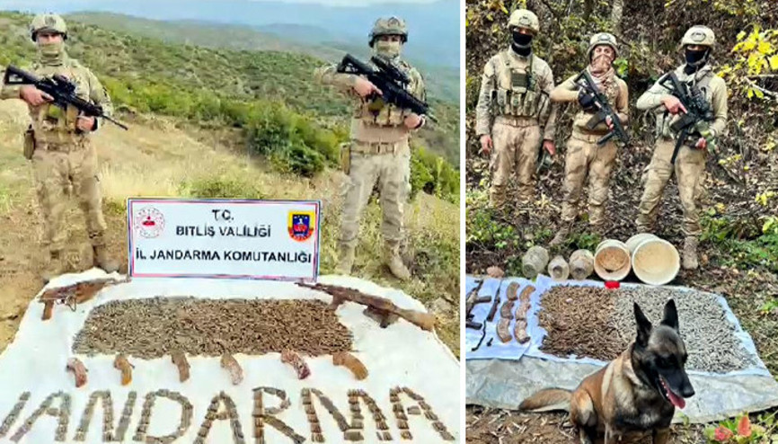 Bitlis kırsalında PKKya ait mühimmat ele geçirildi