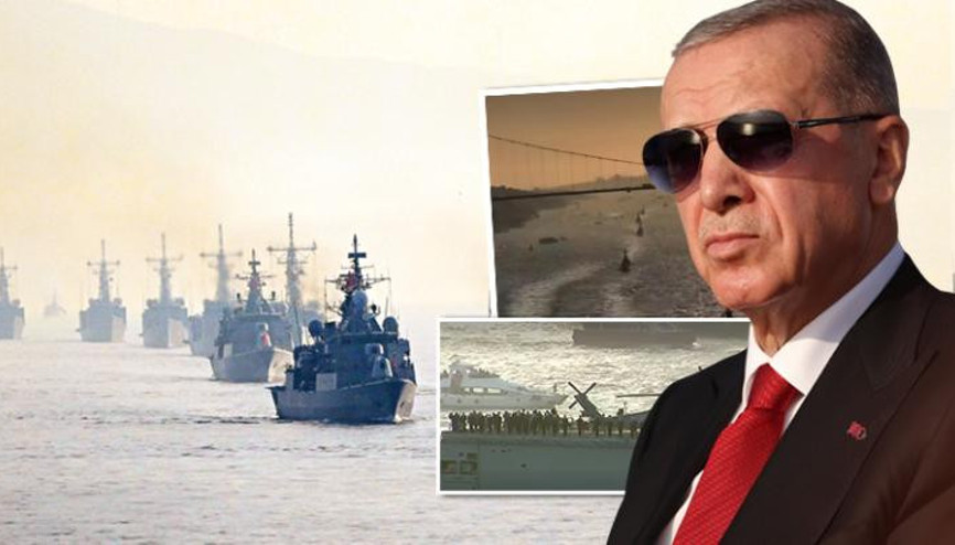 100. yıla özel büyük gurur Türk yıldızları İstanbul semalarında, gemilerimiz Boğazda.. Erdoğana çimariva selamı