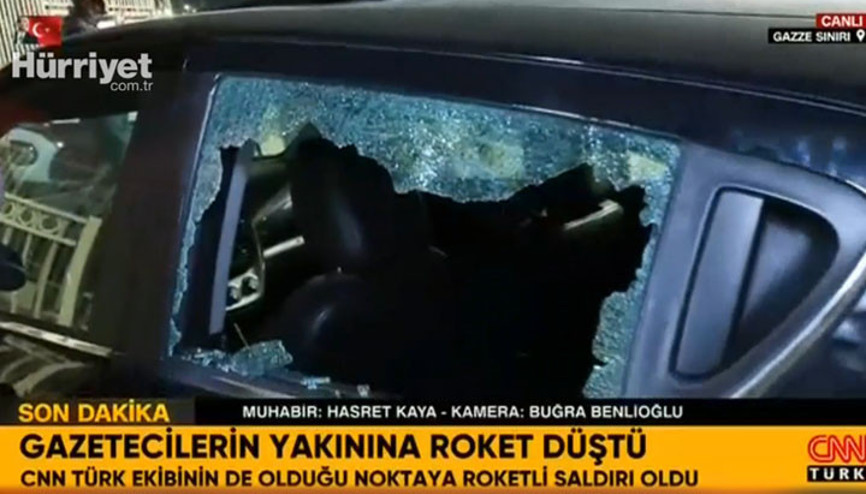 Gazetecilerin yakınına bomba düştü