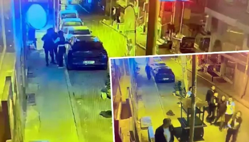 Şişlide silahla iş yerine gidip çocuğunun yanında kaçırmaya çalıştı O anlar kamerada