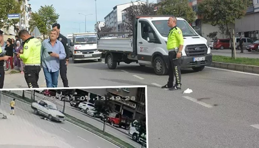 Orduda yola fırlayan çocuk otomobilin altında metrelerce sürüklendi