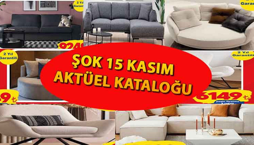 15-21 Kasım ŞOK Aktüel Ürünler Kataloğu raflarda ŞOK’a bu hafta koltuk, kanepe, berjer, çalışma masası, katlanır masa, yatak ve gaming oyuncu ekipmanları geldi