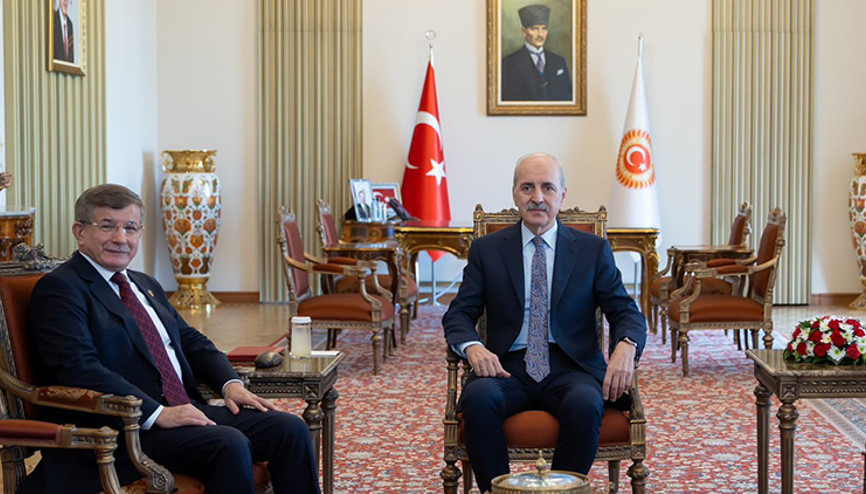 TBMM Başkanı Kurtulmuş, Davutoğlunu kabul etti