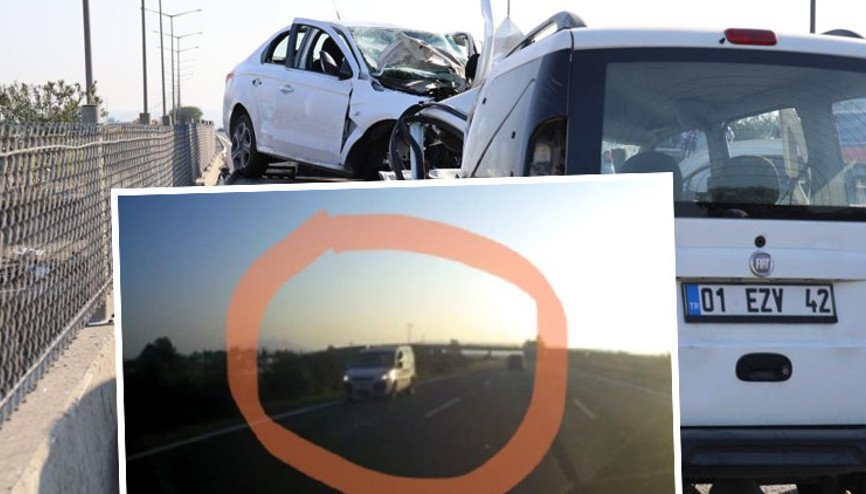 Ters yönden 8 kilometre ilerledi 3 kişi hayatını kaybetti Dehşet saçan aracın görüntüsü ortaya çıktı