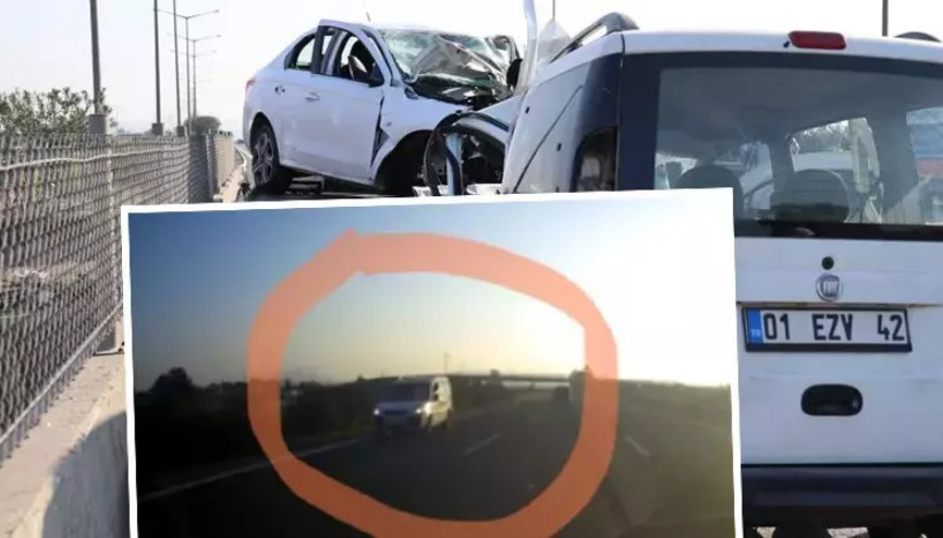 Otoyolda ters yönden giden aracın kazadan önceki görüntüleri ortaya çıktı