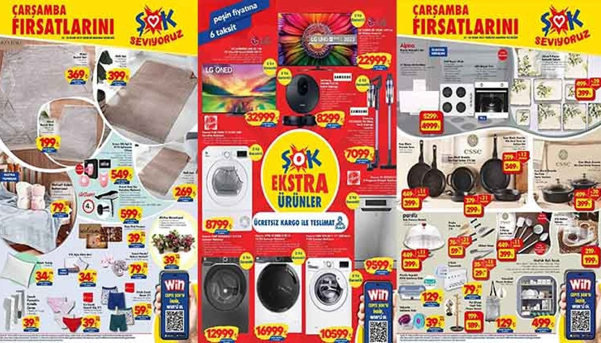 ŞOK MARKET 22 KASIM AKTÜEL KATALOĞU BUGÜN SATIŞTA ŞOK’ta Çarşamba günü robot süpürge, kahvaltı takımı, servis takımı, çalışma masası ve 4K Televizyon raflarda