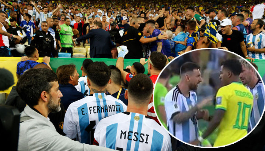 Brezilya - Arjantin maçında olaylar çıktı, polis müdahale etti Rodrygodan Messiye olay söz...