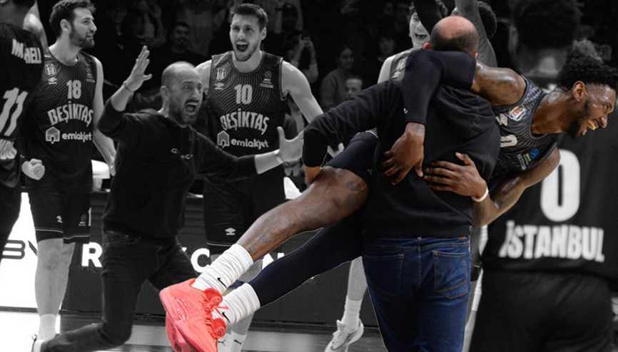Beşiktaş basketbolda tarih yazdı, Umut Tahir Güneşin sevinci çok konuşuldu