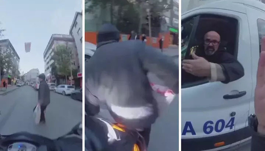 Pendikte motor kuryeden servis sürücüsüne Polat Alemdar tepkisi