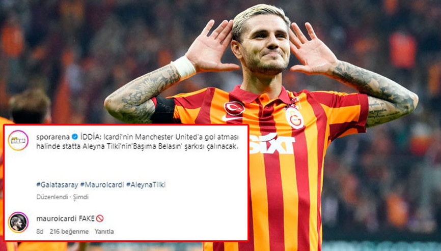 Galatasaray - Manchester United maçında Icardinin gol şarkısı değişiyor mu Aşkın Olayım yerine Başıma Belasın iddiasına Icardiden yanıt
