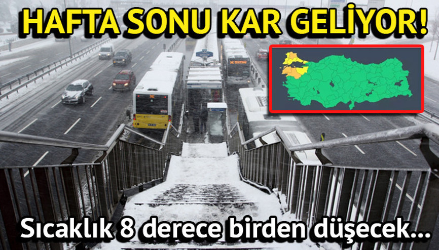 Hafta sonu kar var mı, hangi illere yağacak ❄️ Dikkat: Sıcaklıklar 8 derece birden düşüyor Meteoroloji’den kar yağışı uyarısı geldi Sıcaklıklar 8 derece birden düşüyor