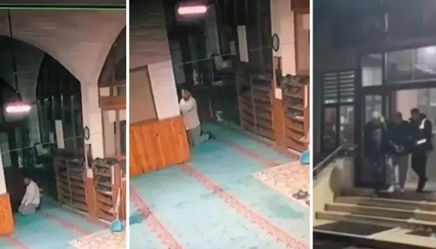 Kütahyanın Tavşanlı ilçesinde camideki hırsızlık anları kamerada